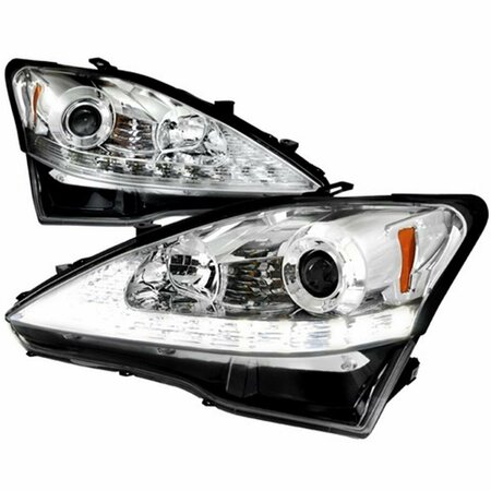 OVERTIME LED Projector Headlight for 06 to 09 Lexus IS250, Chrome - 12 x 24 x 28 in. OV2654191